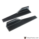 2pcs 85cm Universal Black Carbon fiber Side Skirt Rocker Splitters Winglet Wings Canard Diffuser