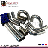 3.15" 80mm Aluminum Universal Intercooler Turbo Piping Pipe Kit +Black Hose Kits - Tokyo Tom's