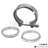 3.5" V-Band Kit Heavy Duty Clamp Flange Set For Exhaust Downpipe Turbo Dump Pipe - Tokyo Tom's