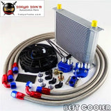 30 Row 10An Universal Engine Transmission Oil Cooler Kit + 7" Electric Fan Kit - Tokyo Tom's