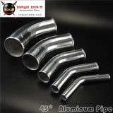 35mm 1.38" Inch Aluminum Intercooler Intake Pipe Piping Tube Hose 45 Degree - Tokyo Tom's