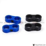 3Pcs An6 13Mm Black Braided Hose Separator Clamp Fitting Adapter Bracket Blue - Tokyo Tom's