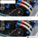 3Pcs An6 13Mm Black Braided Hose Separator Clamp Fitting Adapter Bracket Blue - Tokyo Tom's