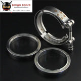 3" 76mm Stainless Steel V Band Clamp And Flange Kit For Turbo Exhaust Downpipe
