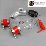 3''76mm 90 Degree Flange Pipe+ Sqv Blow Off Valve Bov Iv 4 Black +Silicon Hose Kit Red