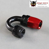 4 An An-4 180 Degree Aluminum Swivel Hose End Fitting Oil Fuel Line Adapter Black And Red