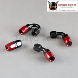 4 An An-4 180 Degree Aluminum Swivel Hose End Fitting Oil Fuel Line Adapter Black And Red