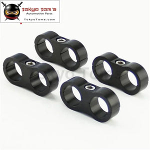 4 Pcs An -10 AN10 19mm Braided Hose Separator Clamp Fitting Adapter Bracket Black