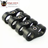 4 Pcs An -10 AN10 19mm Braided Hose Separator Clamp Fitting Adapter Bracket Black