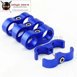 4 Pcs An -10 AN10 19mm Braided Hose Separator Clamp Fitting Adapter Bracket Blue