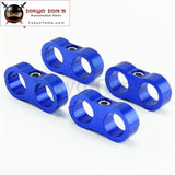 4 Pcs An -10 AN10 19mm Braided Hose Separator Clamp Fitting Adapter Bracket Blue