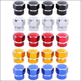 4 Pcs Universal Aluminum Hexagonal Valve Caps - Tokyo Tom's