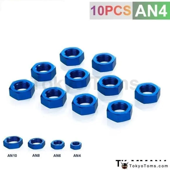 4AN AN4 AN-4 BULKHEAD BLUE ALUMINUM ANODIZED NUT SEALING LOCKING FITTING ADAPTER TK-MMAN4 - Tokyo Tom's