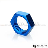 4AN AN4 AN-4 BULKHEAD BLUE ALUMINUM ANODIZED NUT SEALING LOCKING FITTING ADAPTER TK-MMAN4 - Tokyo Tom's