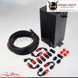 4L  4 Litre Aluminium Comp Stylelete Fuel Surge Tank  Swirl Pot System + Oil Hose Black