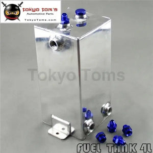 4L Universal Aluminium 4 Litre Swirl Pot Fuel Polished Surge Tank+Fitting Blue