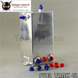 4L Universal Aluminium 4 Litre Swirl Pot Fuel Polished Surge Tank+Fitting Blue