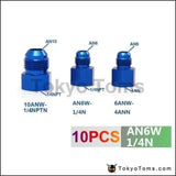 10PCS/LOT Fitting Flare Reducer Female 1/4N to Male -6AN Blue Aluminum Nickel Plated AN6W-1/4N