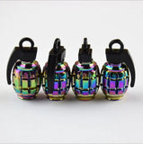 4PCS Neon Chrome Aluminum Valve Caps