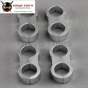 4Pcs An -10 AN10 19mm Braided Hose Separator Clamp Fitting Adapter Bracket Silver