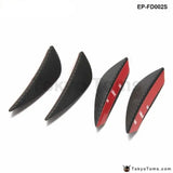 4Pcs Carbon Fiber Color Fit Front Bumper Lip Splitter Fins Body Spoiler Canards Valence Chin - Tokyo Tom's