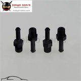 4Pcs Aluminum 1/8" Npt Male Straight To 1/4" Hose Barb Nipple An4 Fitting 4 Pieces Black