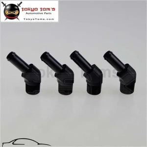 4Pcs Aluminum 1/8" Npt Male 45 Degree To 1/4" Hose Barb Nipple An4 Fitting Black