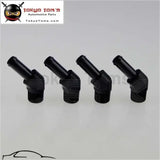 4Pcs Aluminum 1/8" Npt Male 45 Degree To 1/4" Hose Barb Nipple An4 Fitting Black