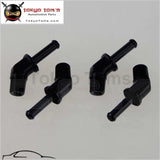 4Pcs Aluminum 1/8" Npt Male 45 Degree To 1/4" Hose Barb Nipple An4 Fitting Black