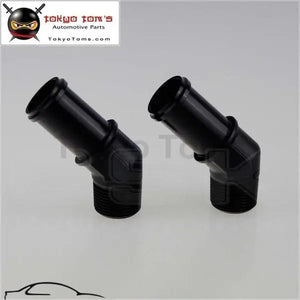 2Pcs Aluminum 3/4" Npt Male 45 Degree To 1" Hose Barb Nipple Fitting An16 Bk