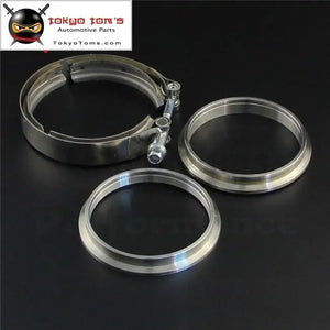 4" V-Band Flange & Clamp Kit For Turbo Exhaust Downpipes Stainless Clamp Flange