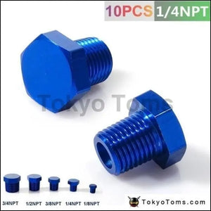 1/4"NPT Aluminum Hex Head Male Port Plug Block Off Fitting Adapter Blue TK-FT14NPT