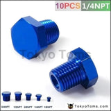 1/4"NPT Aluminum Hex Head Male Port Plug Block Off Fitting Adapter Blue TK-FT14NPT