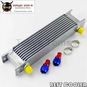 10 Row 8An Universal Engine Oil Cooler 3/4"Unf16 + 2Pcs An8 Straight Fittings