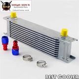 10 Row 8An Universal Engine Oil Cooler 3/4"Unf16 + 2Pcs An8 Straight Fittings