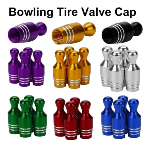 4x Aluminum Bowling Valve Caps - Tokyo Tom's