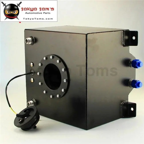 5 Gallon 18.8L Black Coated Aluminum Racing Drift Fuel Cell Tank + Level Sender