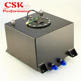 5 Gallon 18.8L Black Coated Aluminum Racing Drift Fuel Cell Tank + Level Sender