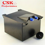 5 Gallon 18.8L Black Coated Aluminum Racing Drift Fuel Cell Tank + Level Sender