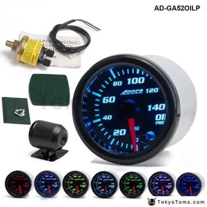 52mm 7 Colors Universal Oil Pressure Gauge - Tokyo Tom's