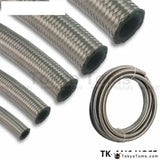 6 AN AN6 (8.73mm ID) Braided Stainless Steel RUBBER Fuel Line Oil Hose 1M 3.3FT TK-AN6 HOSE - Tokyo Tom's