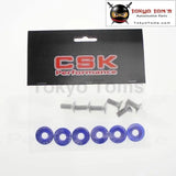 6 Piece M8 Hex Fasteners Fender Washer Bumper Engine Concave Screws JDM Blue