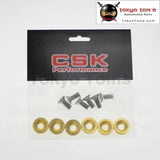 6 Piece M8 Hex Fasteners Fender Washer Bumper Engine Concave Screws JDM Gold