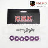 6 Piece M8 Hex Fasteners Fender Washer Bumper Engine Concave Screws JDM Purple