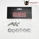 6 Piece M8 Hex Fasteners Fender Washer Bumper Engine Concave Screws JDM Silver