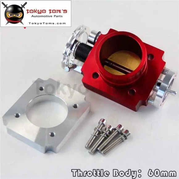 60 mm Uniersal 60mm Vq35Tps Aluminum Throttle Body Intake Manifold Billet Red