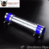 60mm 2.36" Aluminum Turbo Intercooler Pipe Piping Tubing + Silicon Hose + T Bolt Clamps Kits Blue - Tokyo Tom's