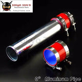 60mm 2.36" Aluminum Turbo Intercooler Pipe Piping Tubing + Silicon Hose + T Bolt Clamps Kits Red - Tokyo Tom's