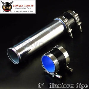 63mm 2.5" Aluminum Turbo Intercooler Pipe Piping Tubing + Silicon Hose +Clamps Kits Black - Tokyo Tom's