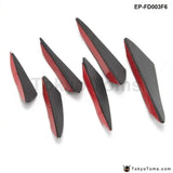 6Pcs Carbon Fiber Front Bumper Splitter Fins Body Spoiler Canards - Tokyo Tom's